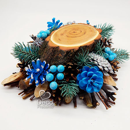 Купить новогодний подсвечник из дерева, Киев, Днепр, Черкассы