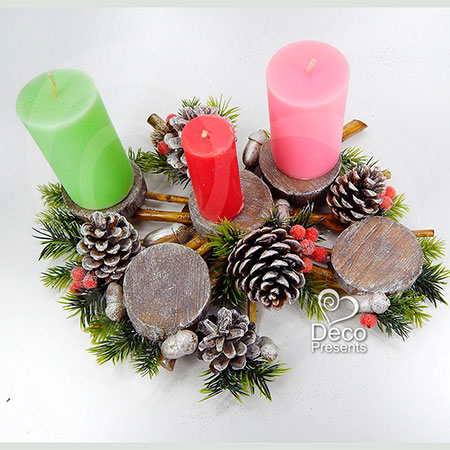 Купить новогодний подсвечник из дерева, Харьков, Одесса, Сумы