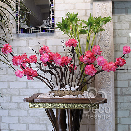 Интерьерное искусственное растение из розовых цветов, купить Киев, Украина