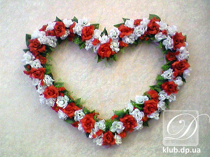Купить декор Сердце из цветов,  Киев, Днепр, Черкассы