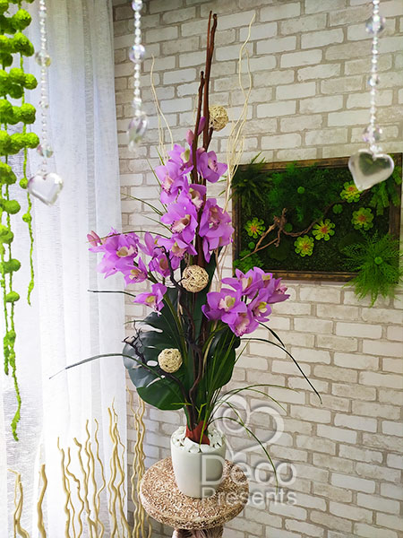 Композиция из цветов Орхидеи для интерьера, купить в Украине, Одесса, Киев