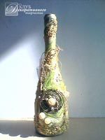 Декоративная бутылка с сухоцветами