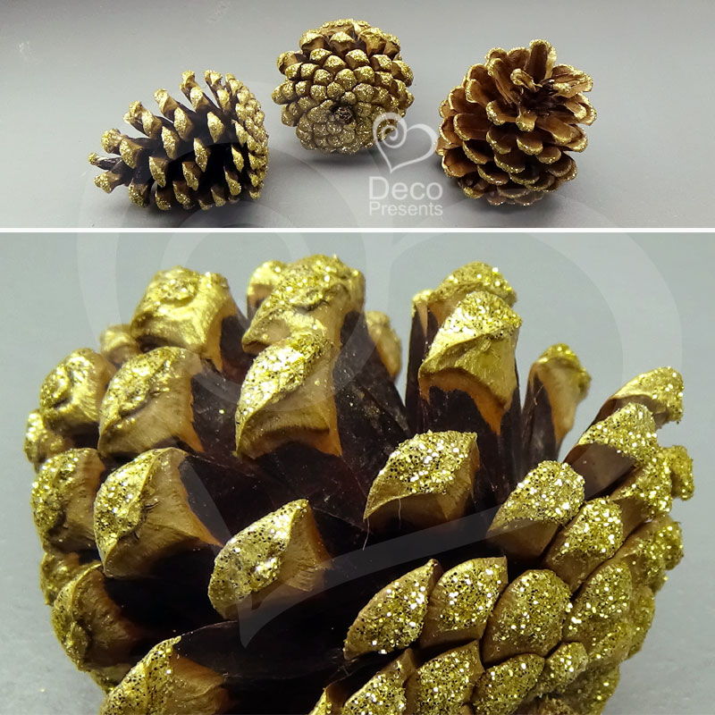 Купить шишки золотые для декора в Украине, Киев, Одесса, Харьков, Ровно